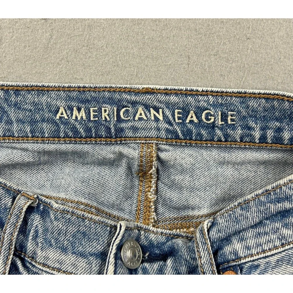 American Eagle Distressed Denim High Waisted Shorts Size 6